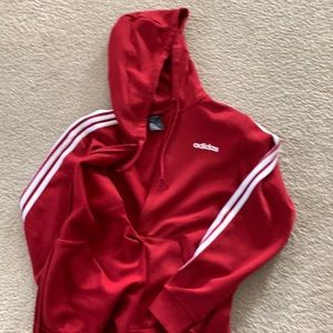 Adidas red hoodie medium -